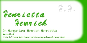 henrietta hemrich business card